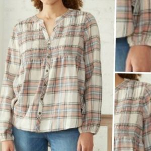 🌻Knox Rose Plaid Long Sleeve Button Down Shirt